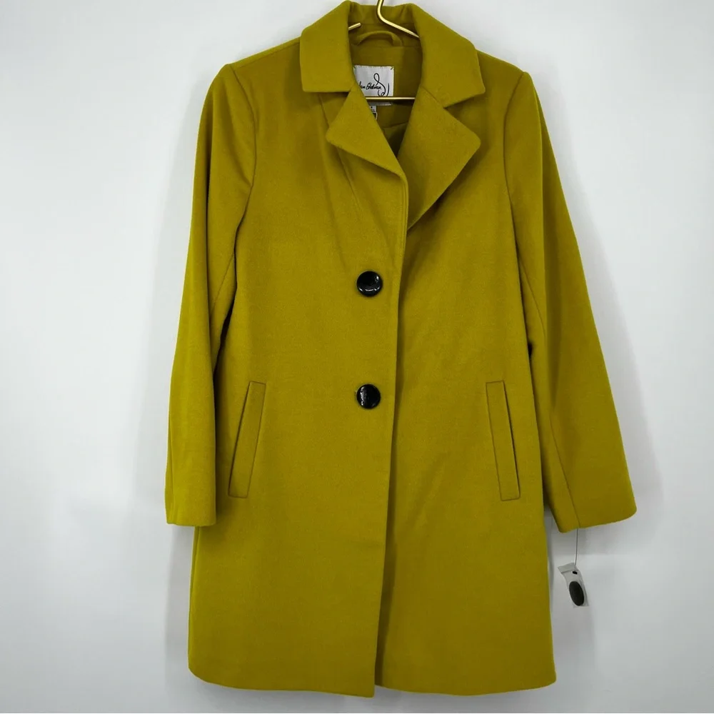 Sam Edelman Notch Lapel Wool Blend Coat Size 8 NWT